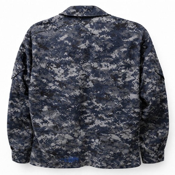 U.S. Navy NWU Type I Digital Blue Blouse Medium Short USN Warfare Insignia - Picture 2 of 7